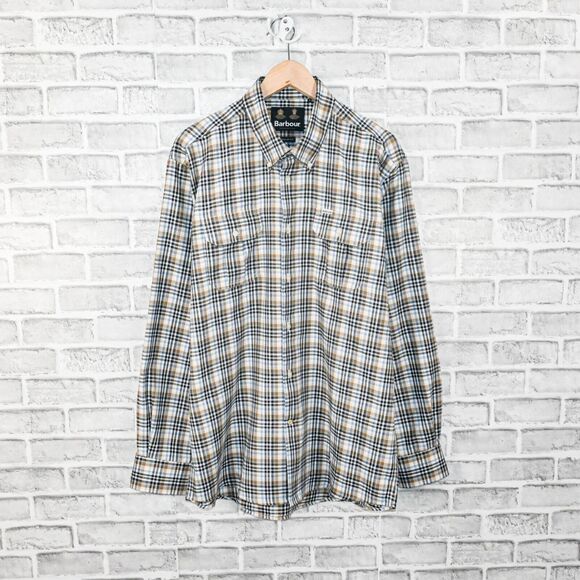 Barbour Men's Button Down Eastwick Shirt Multi color plaid cotton size Large reg - Picture 1 of 6